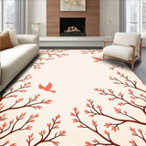 Enchanted Garden Songbirds Dancing Through Blooming Branches Design(Brown)