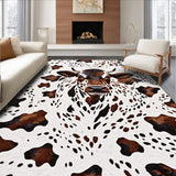 Ultra Soft Area Rug, Non Slip, Stain Resistant, Washable Area Rugs for Living Room, Bedroom, Western Cow Print Living Room Non-Slip Rug(White)