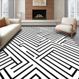 Bold Chevron Streaked with Dynamic Monochrome Accents(Black)