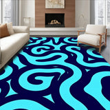 Retro Swirl Maze with Modern Abstract Touches (Blue)