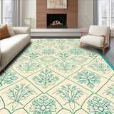 Botanical Lattice Network with Floral Vine Accents(Beige)