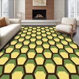Hexagonal Honeycomb Textured Floor with Modern Appeal(Yellow)