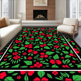 Festive Holly Berry Vine Christmas Decorative Floor(Black)
