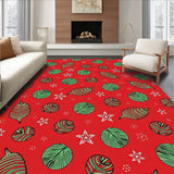 Holiday Pinecone Medley Motif with Frosted Accents(Red)