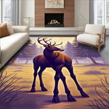 Enchanted Stag Wandering Through Foggy Woodland Dreamscape(Brown)