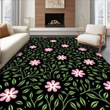 Petal Cascade Showcasing Boho Florals and Flowing Vine (Black)