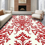 Vintage Damask with Scrolling Botanical and Classic Charm(Red)