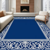 Botanical Scrollwork with Intricate Interlocking Borders (Blue)