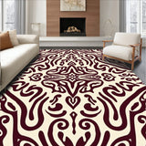 Abstract Paisley Swirl with Flowing Curved Motifs (Brown)