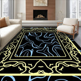 Modern Marble Cascade with Gold Ribbon Detailing(Black)