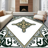 Symmetrical Interlocking Lattice with Stylized Ethnic Floral(Beige)