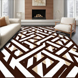 Interlocking Maze Modern Art Style (Brown)