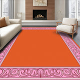 Elegant Swirl Damask Nouveau Transitional Sophisticated Embellished(Orange)