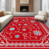 Festive Scrollwork with Interlocking Snow Crystal Details(Red)