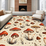 Ultra Soft Area Rug, Non Slip, Stain Resistant, Washable Area Rugs for Living Room, Bedroom, Memory Foam Mushroom Kitchen(Beige)