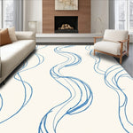 Contemporary Minimalist Abstract Waves with Subtle Interlocking Flow (Blue) - ODIKA