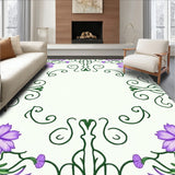 Lavender Blooming Vine with Ornate Interlocking Floral Motifs (Purple)