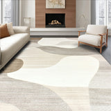 Contemporary Square Beige Abstract Design(Beige)