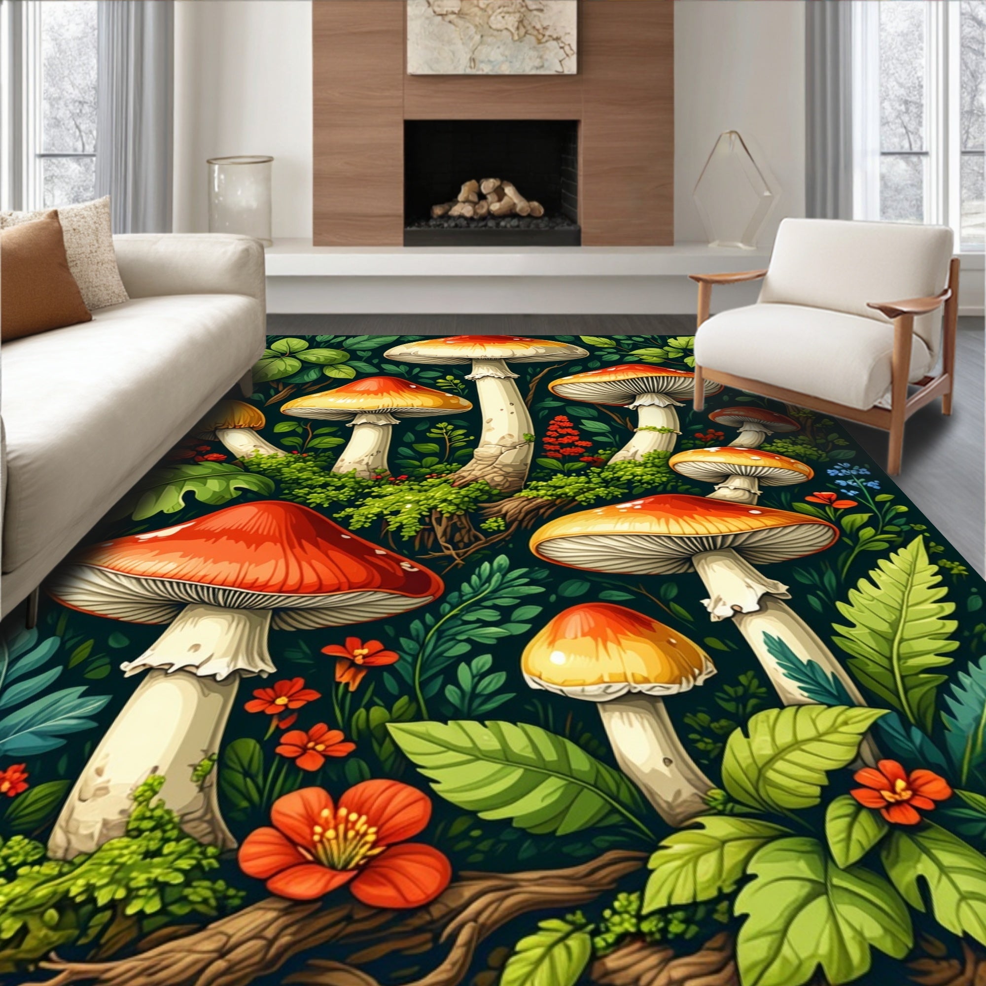 Colorful Forest Plants Room Decorative(Red) - ODIKA