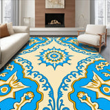 Elegant Floral Medallion Tapestry With Vintage Artistic Swirl Design (Blue)