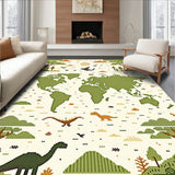 Light Beige Educational with Prehistoric Dinosaur Art and Earth Map Graphics(Green)