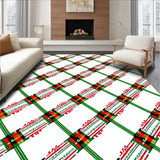 Holiday Tartan Motif Floor Design(White)