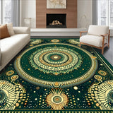 Circular Sector Design Anti Slip Absorbent Natural Beige(Green)