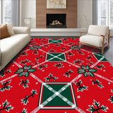 Festive Tartan Plaid with Holly Berry Cluster Detailing(Red)