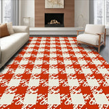 Crosshatch Plaid Surface Covering with Vintage Farmstead Style(Red)