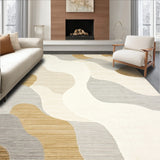 Abstract Riverbed Modern Rustic Beige Cream Runner Area(Beige)