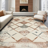 Farmhouse Geo Runner Beige Kitchen Non Skid Indoor(Beige)