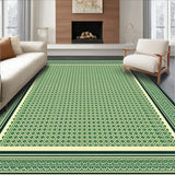 Beige Ground Green Intricate Diamond Lattice Design(Green)
