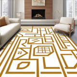 Interlocking Maze Motif Modern Minimalist Pathway (Gold)