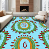 Yuletide Wreath Ornamental Pile Floor Covering(Light Blue)