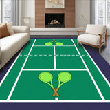 Tennis Court Crossed Rackets Balls Design(Green)