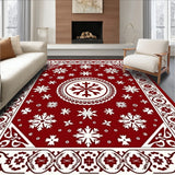 Festive Boho Medallion Floral with Intricate Snowflake Accents(Red)