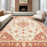 Elegant Non Slip Vintage Area Machine Design(Ivory)