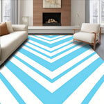 Modern Featuring Crisp Angled Stripes and Dynamic Flow (Blue) - ODIKA