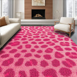 Ultra Soft Area Rug, Non Slip, Stain Resistant, Washable Area Rugs for Living Room, Bedroom, Soft Modern Leopard Print Nursery Rug(Pink)