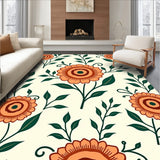 Vintage Botanical Scroll with Central Rosette Design (Ivory) - ODIKA