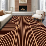 Modern Abstract Stripes Featuring Interwoven (Brown)
