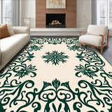 Art Nouveau Scrollwork with Stylized Floral Symmetry(Beige)