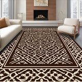 Elegant Interlocking Lattice Motif Hallway Path (Brown) - ODIKA
