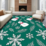 Whimsical Snowman and Pine Branches Semi Circle Design(Green)