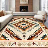 Earth Tone Aztec with Layered Medallion and Chevron(Beige)