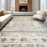 Boho Kitchen Runner of Non Slip Beige Grey(Gray)