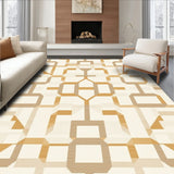 Beige Geometric Modern Indoor Area(Beige)