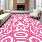 Swirl Medallion Abstract Twisted Knot Decorative Flooring(Pink)