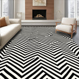 Asymmetric Chevron Featuring Bold Monochrome Dynamics(Black)