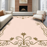 Art Nouveau Scrollwork with Elegant Flourish and Stylized Leaves (Beige) - ODIKA